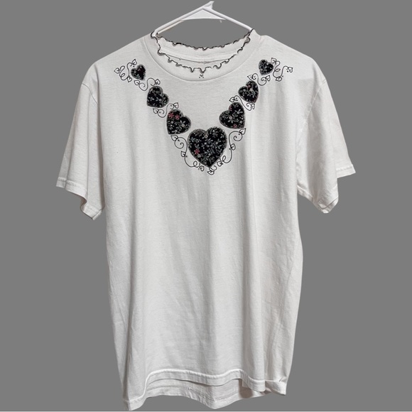 Vintage 90s Cottagecore White Tee - Picture 2 of 3